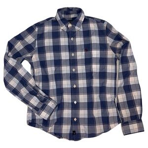 Abercrombie & Fitch Men’s Plaid Button-Down Shirt Blue White Check Size Medium